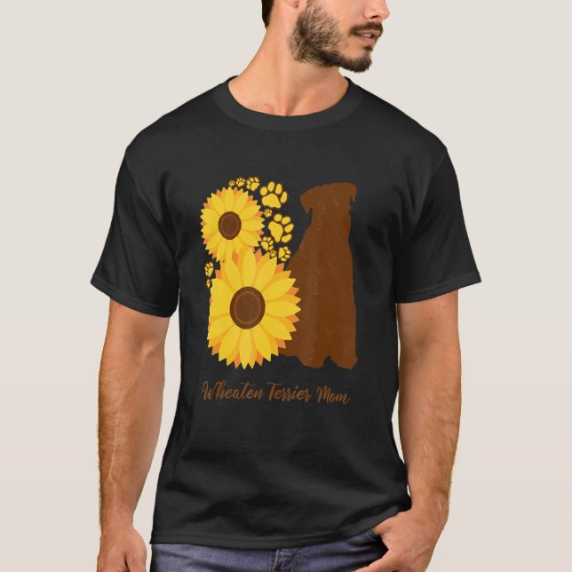 Sunflower Dog Mom - Wheatie Wheaten Terrier T-Shirt (Front)