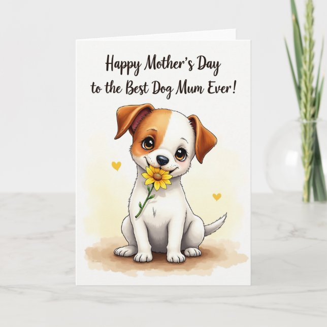 Sunflower Dog Mum Day Card (Front)