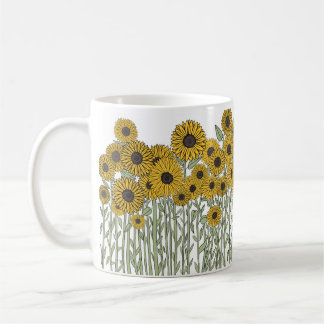 Sunflower Doodle Coffee Mug