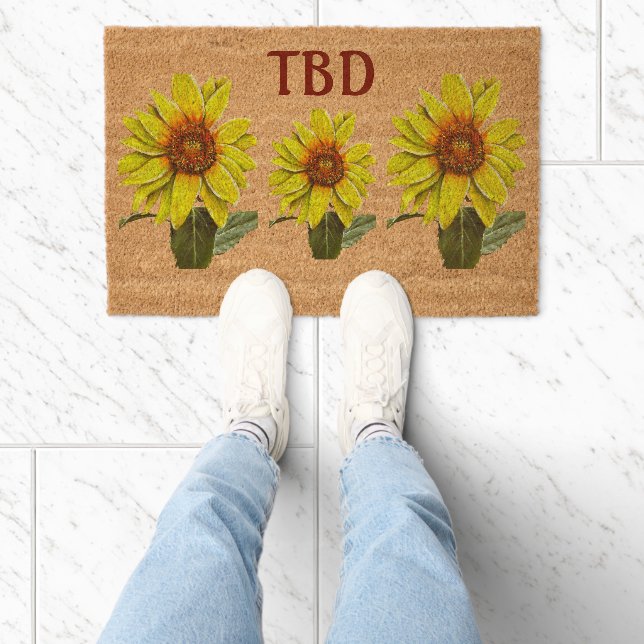 Sunflower Doormat Coir Mat (Insitu)