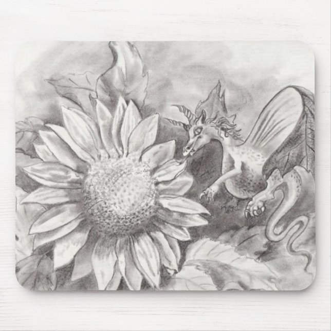 Sunflower Dragon Mouse Pad (Front)