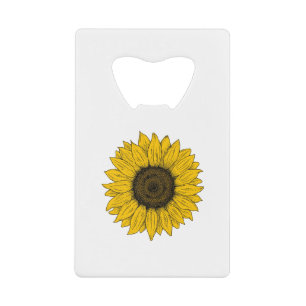 Sunflower Drawing Credit Card Bottle Opener