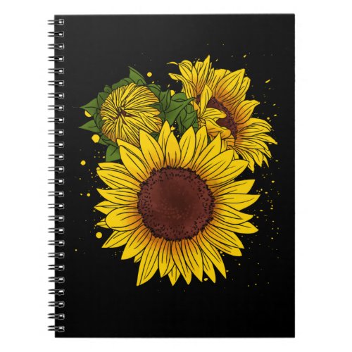 Sunflower Drawing Cute Flower Gardening Notebook