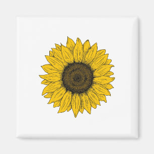 Sunflower Drawing Magnet
