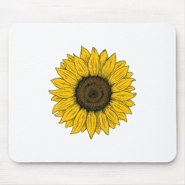 Sunflower Drawing Mouse Pad (Front)