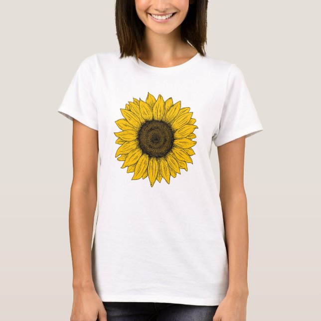 Sunflower Drawing T-Shirt (Front)