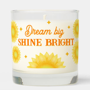 Sunflower Dream Big Shine Quote Dopamine Decor Scented Candle