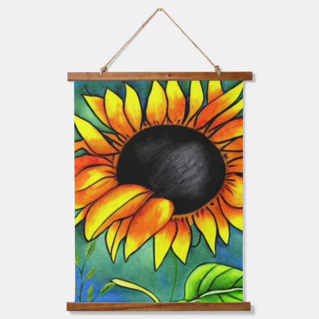 Sunflower Dream Crayola Art Hanging Tapestry (Front)
