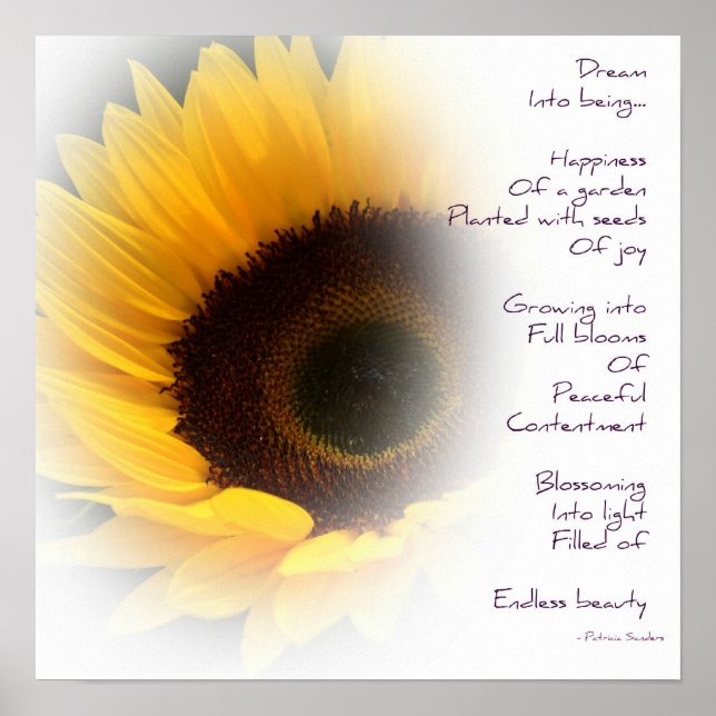 Sunflower Dream Poem Poster (Front)