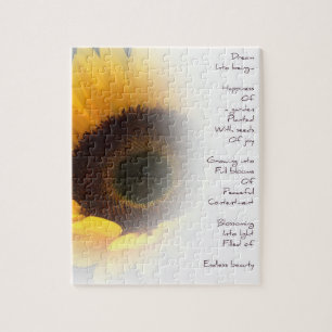 Sunflower Dream Poem Puzzle with Tin