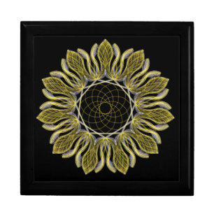 Sunflower Dreamcatcher Wooden Jewelry Keepsake Box