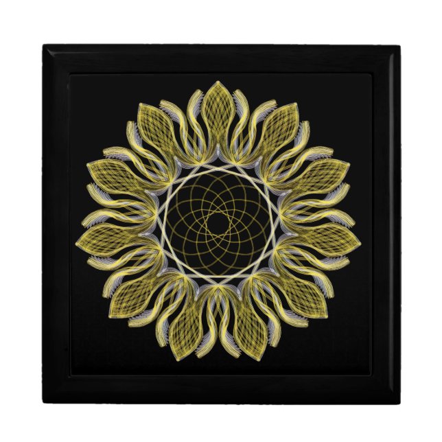 Sunflower Dreamcatcher Wooden Jewelry Keepsake Box (Front)