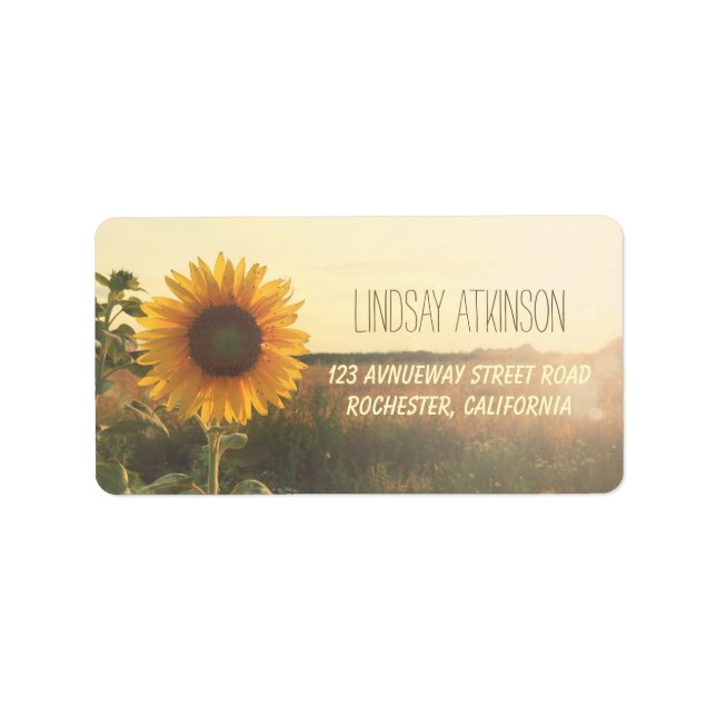 Sunflower Dreamy Nature Wedding Address Labels (Front)
