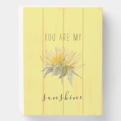 Sunflower Dried You Are My Sunshine   Wooden Box S