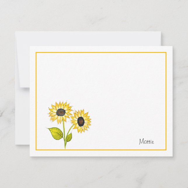 'Sunflower Duet' Note Card (Front)