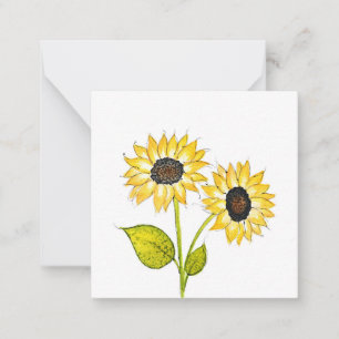 'Sunflower Duet' Note Card