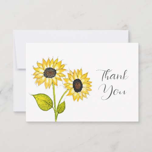 Sunflower Duet   Thank You Card