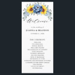 Sunflower Dusty Blue Slate Peony Floral Wedding Program<br><div class="desc">Elegant and modern floral midsummer wedding program features a bouquet of watercolor sunflower hydrangea & peonies in shades of yellow , slate, dusty blue with lush green botanical leaves and eucalyptus. Please find more matching designs and variations from my "blissweddingpaperie" store. And feel free to contact me for further customization...</div>