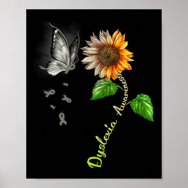Sunflower Dyslexia Awareness  Poster (Front)