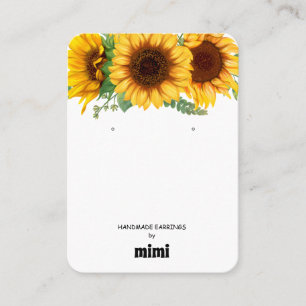 Sunflower Earring Display  Business Card