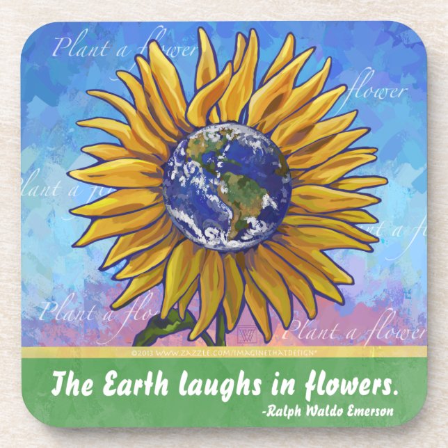 Sunflower Earth Art Coaster (Front)