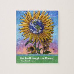 Sunflower Earth Art Jigsaw Puzzle
