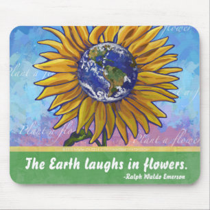 Sunflower Earth Art Mouse Pad