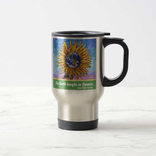 Sunflower Earth Art Travel Mug (Right)
