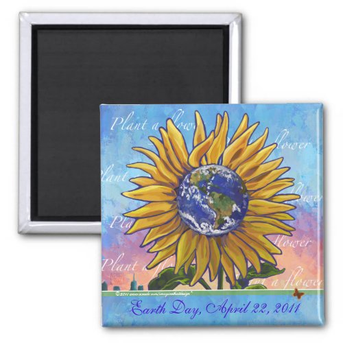 Sunflower Earth Day Magnet