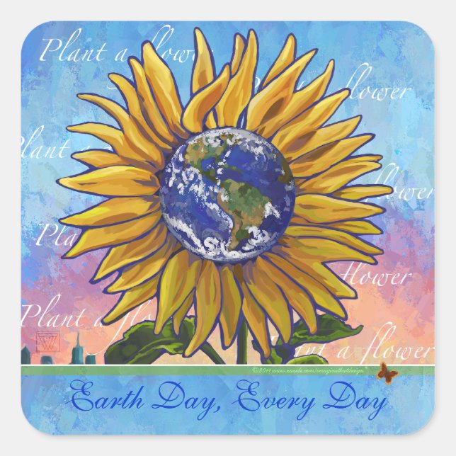 Sunflower Earth Day Stickers (Front)