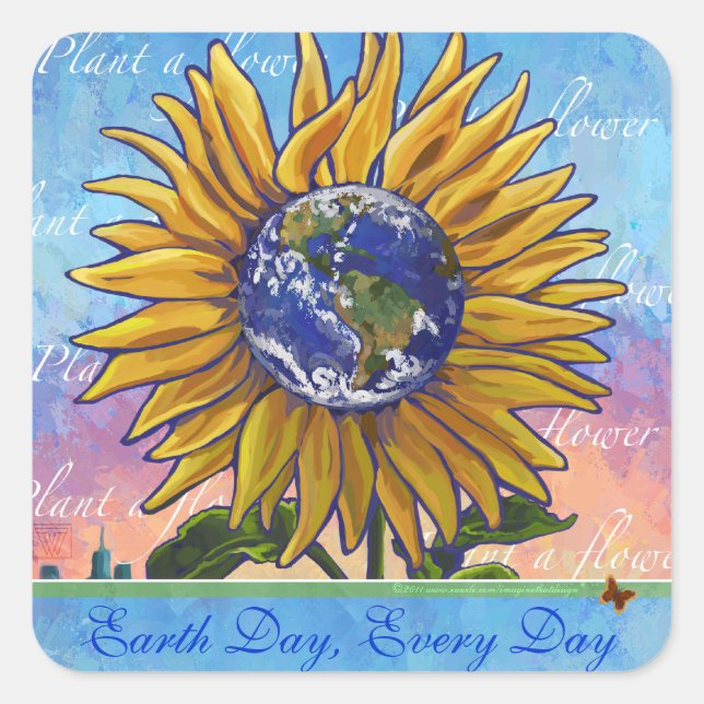 Sunflower Earth Day Stickers (Front)