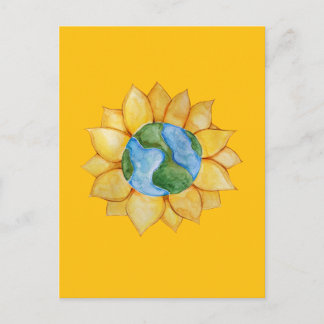 Sunflower Earth Day Sunny Summertime Earthy        Postcard