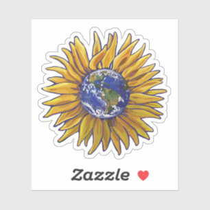 Sunflower Earth Painting Sticker