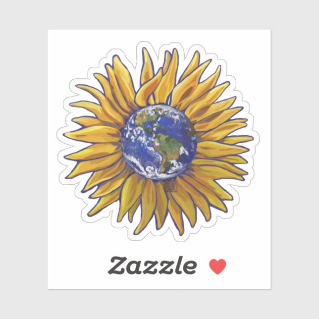 Sunflower Earth Painting Sticker (Sheet)