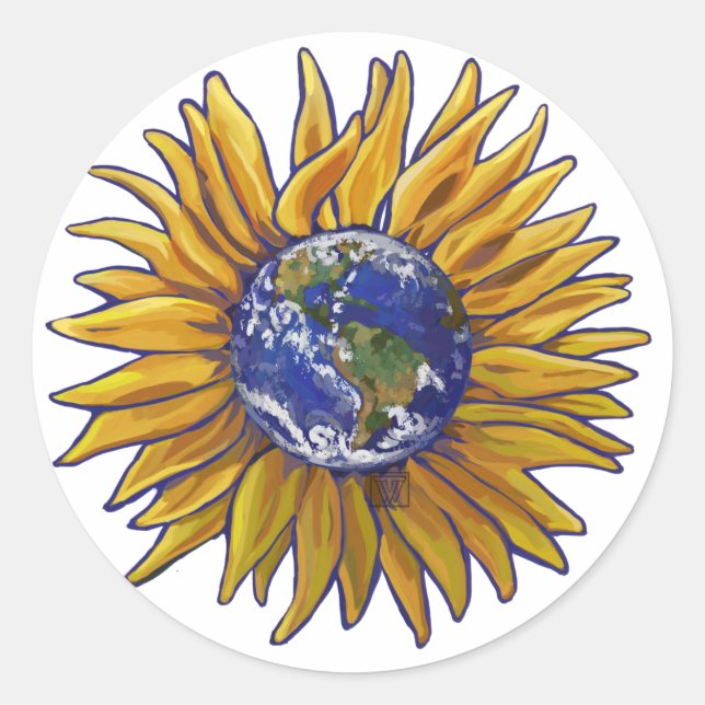 Sunflower Earth Stickers (Front)