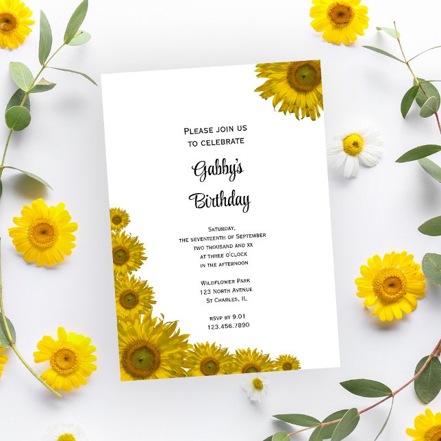 Sunflower Edge Birthday Party Invitation (Creator Uploaded)