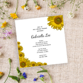 Sunflower Edge Bridal Shower Invitation