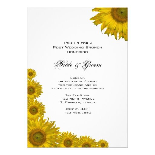 Sunflower Edge Post Wedding Brunch Invitation 5