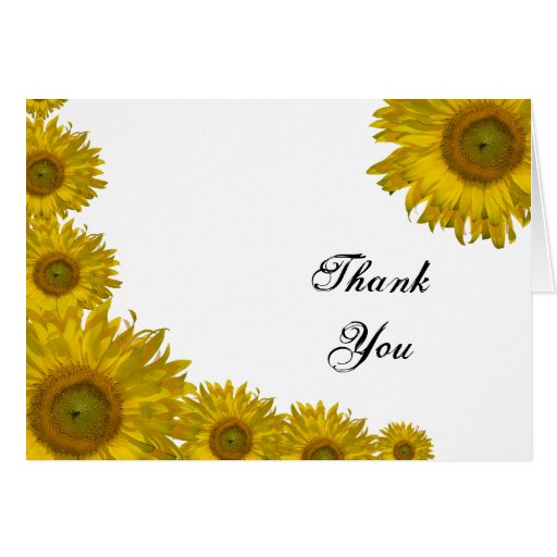 Sunflower Edge Thank You Note Card | Zazzle