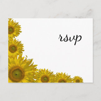 Sunflower Edge Wedding RSVP Response Invitation Postcard