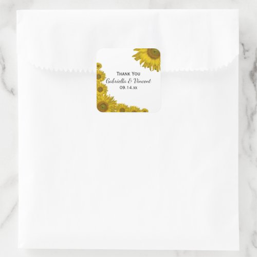 Sunflower Edge Wedding Thank You Favor Tags