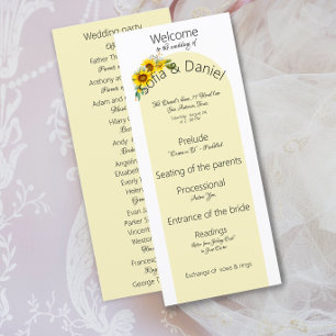 Sunflower elegant arch wedding program Flat Card