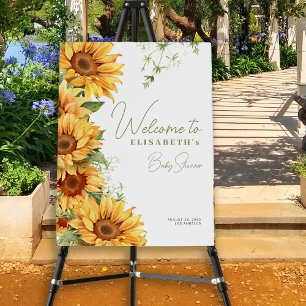 Sunflower elegant baby shower welcome sign