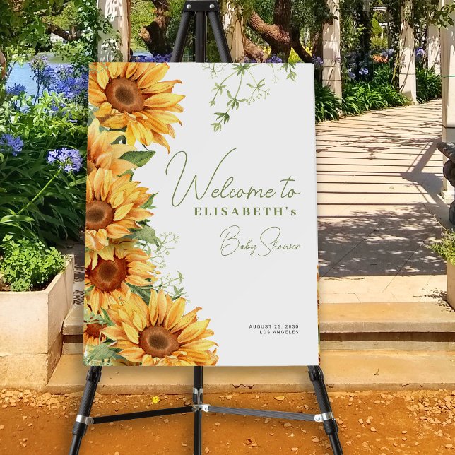 Sunflower elegant baby shower welcome sign (Creator Uploaded)