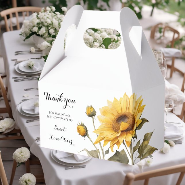 Sunflower Elegant Boho Floral Baby Shower Favor Boxes (Creator Uploaded)