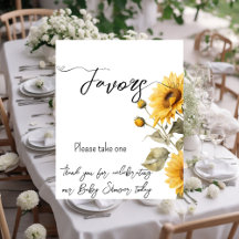 Sunflower Elegant Boho Floral Baby Shower Favors