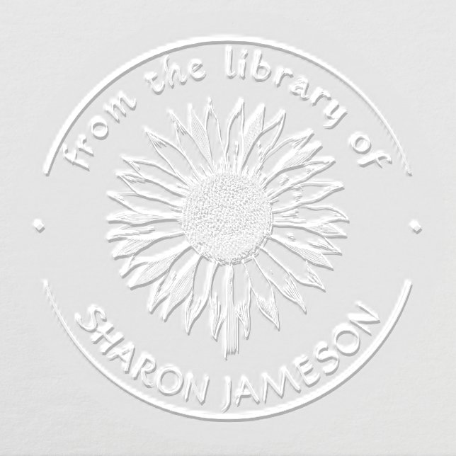 Sunflower Elegant Custom Name From The Library Of  Embosser (Design)