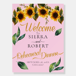 Sunflower Elegant Rehearsal Dinner Welcome Sign