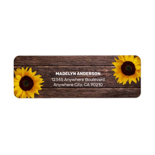 Sunflower Elegant Rustic Country Gold Wedding Labe Label