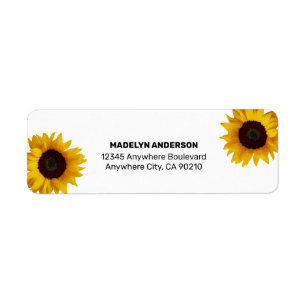 Sunflower Elegant Rustic Country Gold Wedding Label